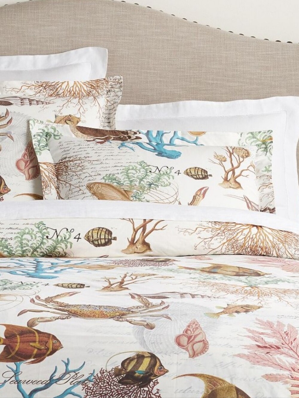 Pottery Barn Sea Life Coastal Organic Percale Duvet Cover